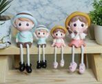 VRB Dec 4 Pcs Hanging Legs Showpiece Cute Boy & Girl,Toy Cute Couple Figurines/Leg Hanging Dolls For Home Decor/Decorative Items Valentine Gift For Girlfriend,Boyfriend (Model - 08), Multicolour - Fast Shipping to USA & Canada