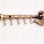 JaipurCrafts BAHUBALI Key Stand Holder (Genuine) Antique Brass (19 X 4 CM, zinc) (Genuine) - Fast Shipping to USA & Canada