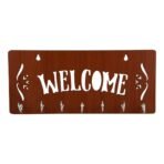 Sehaz Artworks Wooden Key Holder for Wall Slylish with 7 Hooks for Keys | Small_Welcome Design Key Stand for Home Decor Wall Decor Wall Room Decor Keys Stand - Fast Shipping to USA & Canada