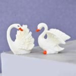 CraftVatika Swan Couple Showpiece Gift, Duck Couple Miniature Showpiece Gift for Valentine Day, Home Decor Items, Table Decoration Items, Birthday (Type 2), White - Fast Shipping to USA & Canada