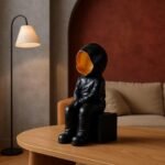 Xtore Modern Abstract Black and Gold Figurine | Resin Home Decor Accent | Unique Art Piece for Living Room, Office, or Gallery | Contemporary and Thought - Provoking Design - Fast Shipping to USA & Canada
