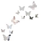 Sehaz Artworks 12-Butterflies-Silver-1mm Acrylic Wall Decals or Stickers - Fast Shipping to USA & Canada