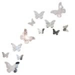 Sehaz Artworks 12-Butterflies-Silver-1mm Acrylic Wall Decals or Stickers - Fast Shipping to USA & Canada