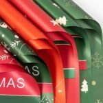 VRB Dec 10 Pcs Plastic Gift Wrapping Paper Sheet For Boxes/Gift Papers Sheets/Gift Wrapper/Gift Packing Material Wrapping Paper for Gift Packing Birthday,Anniversary,Diwali,Christmas. (christmas gift wrapping paper Desugn 10 Sheets With Gift Cards) - Fast Shipping to USA & Canada