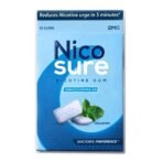 Nicosure Nicotine Gum-2mg-Pack of 9-90 Gums|Tobacco Control Aid|Spearmint Flavour|Doctors' Preference|Aids in Quitting Tobacco|Great taste| Long lasting flavour|Sugar-free - Fast Shipping to USA & Canada