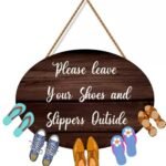 Webelkart Premium Wooden Please Leave Your Shoes and Slippers Outside Wall Hanging For Office Decor,Door Wall Hanging Shop And Clinic,Wooden Wall sculpture (12 x 8 Inches) - Fast Shipping to USA & Canada