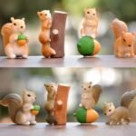 VRB Dec 1 Set Miniature Showpiece Set for Home Decor, car Dashboard,Valentine,Living Room,Gifts Figurines,Cake Decoration Items,Figurines for Home Decor. ((4 Pcs Squirrel Miniature)) - Fast Shipping to USA & Canada