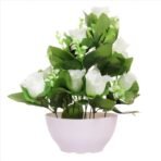 JaipurCrafts Stylish Premium Forever Collection Artificial Flowers with Pot - Fast Shipping to USA & Canada
