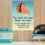 Sehaz Artworks Home Decor Items | living Room Decorative Items | Wall Decor | Room Decor | DrinkTooMuch' Rust Looks Wall Sign for Wall Decoration Tin Sign (MDF, 30 cm x 20 cm x 0.3 cm) - Fast Shipping to USA & Canada - Image 2