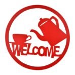 Sehaz Artworks Welcome Tea Plaque Sign - Red Wooden Plaque Wall Hangings Home Room & Wall Decor Wall Art - Fast Shipping to USA & Canada