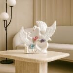 Xtore Modern Swan with Multicolour Flower Design for Home Decor (Pack of 1, White) - Fast Shipping to USA & Canada
