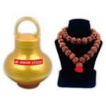 Bhikshu Rudraksha Mala 54+1 Beads & Free Gangajal (Abhishek & Poojan Purpose Only) Nepali (Amla Size) Rudraksha | Gangajal Filled from Ghats of Har Ki Pauri in Haridwar by Bhikshu || - Fast Shipping to USA & Canada