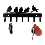 Sehaz Artworks Metal Key Holder for Home | Bird Key Hooks | Key Holder for Home Decor Stylish | Key Stand for Wall (7 Hooks, Black) - Fast Shipping to USA & Canada