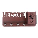 Sehaz Artworks Decorative Wall Shelves for Keys Right-Welcome-WS Big Key Holder Key Rack Key Hanger|Wall Mount Wooden Shelves - Fast Shipping to USA & Canada