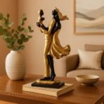 Xtore Lavish Golden Black Resin Couple Statue with Child for Home Decor (Pack of 1, Black & Golden) - Fast Shipping to USA & Canada