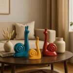 Xtore Modern Lucky Snail Family Ceramic Statues for Home Decor (Pack of 3, Multi-Coloured) - Fast Shipping to USA & Canada