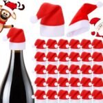 VRB DecTM Christmas Covers - Santa Claus Hat Slipcover Xmas Chair Back Cover for Dinning Room & Restaurant Holiday Festival (10 Pcs Bottle Caps) - Fast Shipping to USA & Canada