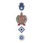 Xtore Decorative Wall Art MDF Wooden Hanger for Living Room | Bedroom | Office | Kitchen | Evil Eye | Nazar Raksha | With Turtle For Home Decor - Pack of 1 - Fast Shipping to USA & Canada
