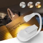 One94Store Mini Clip-On Reading Lamp - USB Rechargeable, Eye-Caring Night Light with 3 Light Modes, Special Folding Design, Perfect for Students (White) - Fast Shipping to USA & Canada