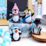 VRB Dec 1 Set Miniature Showpiece Set for Home Decor, car Dashboard,Valentine,Living Room,Gifts Figurines,Cake Decoration Items,Figurines for Home Decor. ((4 Pcs Snow Penguin)) - Fast Shipping to USA & Canada