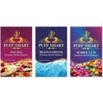 PUFF SMART Pan Ras, Brain-o-Freeze and Bubblegum Herbal Molasses (Set of 3) (100% Nicotine and Tobacco Free) - Fast Shipping to USA & Canada