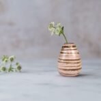 Xtore Marbled Ceramic VASE with Striped Pattern for Home Decor (Pack of 1, Brown) - Fast Shipping to USA & Canada