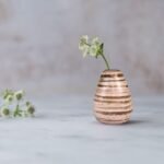 Xtore Marbled Ceramic VASE with Striped Pattern for Home Decor (Pack of 1, Brown) - Fast Shipping to USA & Canada