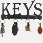 JaipurCrafts Keys Sturdy Iron Key Holder with 7 Hooks (Black, 10.6 X 6.1 X 0.8 INCH) - Fast Shipping to USA & Canada