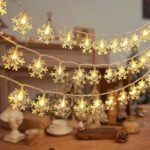 One94Store Snowflake String Fairy Lights - 3 Meter Waterproof Warm White LED Fairy Light with 14 Snowflake LEDs, Extendable Decorative Lights for Christmas, Home, Garden & Wedding DECOR - Fast Shipping to USA & Canada