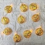 One94Store Ganesh Golden Metal String LED Light 10 LED 3 Meter Metal Fairy Lights for Diwali, Home Decoration Wall Hanging Light (Plug-in, Warm White) - Fast Shipping to USA & Canada - Image 5