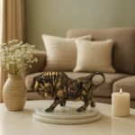 Xtore Brass Finish Bull Resin Statue for Home Decor (Pack of 1, Golden and Black) - Fast Shipping to USA & Canada