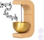 VRB Dec 1 Pcs Door Bell Magnetic Shopkeeper?s Bell - Wood & Brass Door Chime for Shop,Restaurant,Refrigerator & Home,Dopamine Door Bell, Self-Adhesive Magnetic Doorbell. (1 Pcs Standard Design) - Fast Shipping to USA & Canada