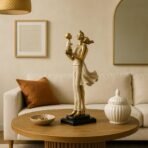 Xtore Stylish Modern Eleganct Couple Resin Romantic Figurine Statue for Home Decor (Pack of 1, Golden Brown) - Fast Shipping to USA & Canada