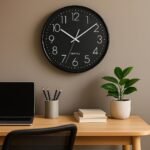 Xtore Modern Round Wall Clock with Luxurious Finish (Pack of 1, Black) - Fast Shipping to USA & Canada