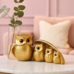 Xtore Golden Owl Family (Mother & Child) for Home Decor (Pack of 1, Golden) - Fast Shipping to USA & Canada