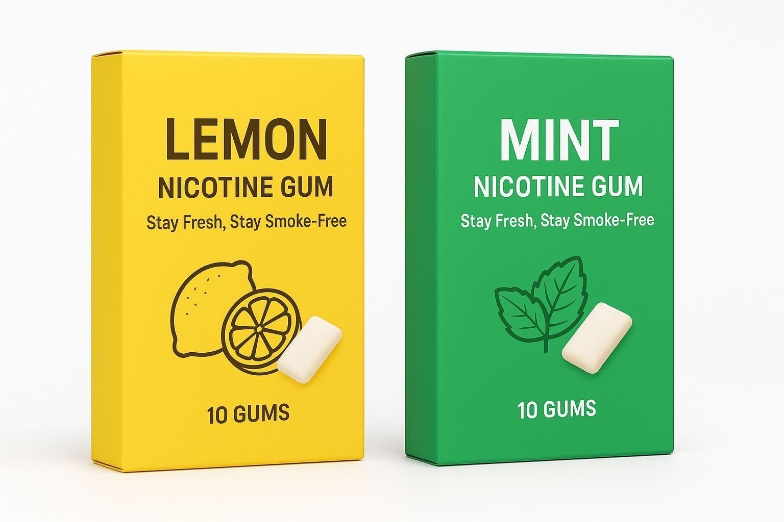 61St1Q46LEL-1.jpg Nicotine Gum for Smoking ? Lemon & Mint Flavor Combo | 10 Gums Pack Each | Stay Fresh, Stay Smoke-Free | Sugar-Free Chewing Gum to Help Quit Smoking Gradually - Fast Shipping to USA & Canada - Image 1