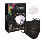 Xtore Washable N-95 mask with 2 Replaceble 5 layer Filter - (Pack of 2 mask x 2 Filters) - Fast Shipping to USA & Canada