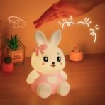 One94Store Pink 7-Color Silicone Rabbit Night Lamp | Soft Squishy Cute Rabbit LED Bedside Light with Tap Control, Nursery Sleep Light, Rechargeable Baby Night Lamp for Bedroom & Home DECOR - Fast Shipping to USA & Canada