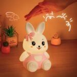 One94Store Pink 7-Color Silicone Rabbit Night Lamp | Soft Squishy Cute Rabbit LED Bedside Light with Tap Control, Nursery Sleep Light, Rechargeable Baby Night Lamp for Bedroom & Home DECOR - Fast Shipping to USA & Canada