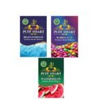 PUFF SMART Herbal Molasses (100% Nicotine and Tobacco Free) Bubblegum, Brain Freezer, Watermelon Comb (Pack of 3) - Fast Shipping to USA & Canada