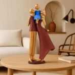 Xtore Gold & Burgundy Resin Family Figurine | Modern Decorative Statue | Parent and Child Design | Living Room, Bedroom, Office Accent - (Pack of 1, Multicolor) - Fast Shipping to USA & Canada