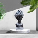 Xtore Home Decor Resin African Lady with White Earrings Showpiece (Black, Pack of 1) - Fast Shipping to USA & Canada