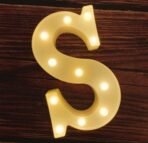 VRB Dec Plastic 1 Pcs Marquee Alphabet Light Letters/Letter Light/Alphabet/Led Alphabet Letters/Aesthetic Room/Wall Decor Items/Birthday Decoration Items (Pack of 1) (S), Silver - Fast Shipping to USA & Canada