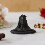 Webelkart Premium Polyresin Adiyogi Shiva Statue for Home and Car Dashboard - Adiyogi Showpiece for Home/Pooja/Office Decor (Self Adhesive, Black, 2.5 in) - Fast Shipping to USA & Canada