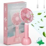 One94Store Pink High-Speed Portable USB Hand Fan | 4800 RPM | 1200 mAh USB Rechargeable Battery [Up to 6H] | 3-Speed Modes | Compact & Lightweight for Travel, Office, Makeup & Outdoor Use (22 mm) - Fast Shipping to USA & Canada