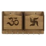 Sehaz Artworks Mobile Holder for Wall | Wooden Key Holder for Home | Key Stand | Key Hanger | Key Chain Holders for Wall (7 Hooks, MDF Beige) - Fast Shipping to USA & Canada