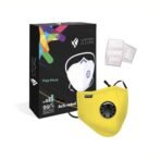 Xtore Certified N99 FDA CE Washable Mask with Replaceable 5 layer filter (1 mask 2 Filter, Bright Yellow) - Fast Shipping to USA & Canada