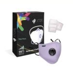 Xtore Certified N99 FDA CE Washable Mask with Replaceable 5 layer filter (1 mask 2 Filter, Lavender) - Fast Shipping to USA & Canada