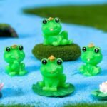 VRB Dec 1 Set Miniature Showpiece Set for Home Decor, car Dashboard,Valentine,Living Room,Gifts Figurines,Cake Decoration Items,Figurines for Home Decor. ((4 Pcs Cute Frog Miniature)) - Fast Shipping to USA & Canada