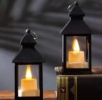 VRB Dec 2 Pcs Small Antique LED Lantern Pillar Candles Acrylic Flameless & Smokeless Decorative LED Tea Light Candle Perfect for Gifting, Home,Diwali, Christmas,Decorative Candles,Birthday (Model 5) - Fast Shipping to USA & Canada